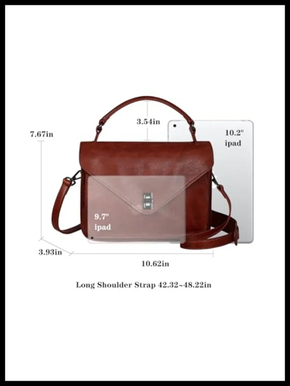 Genuine Leather Satchel Handbag Crossbody Shoulder Bag Vintage